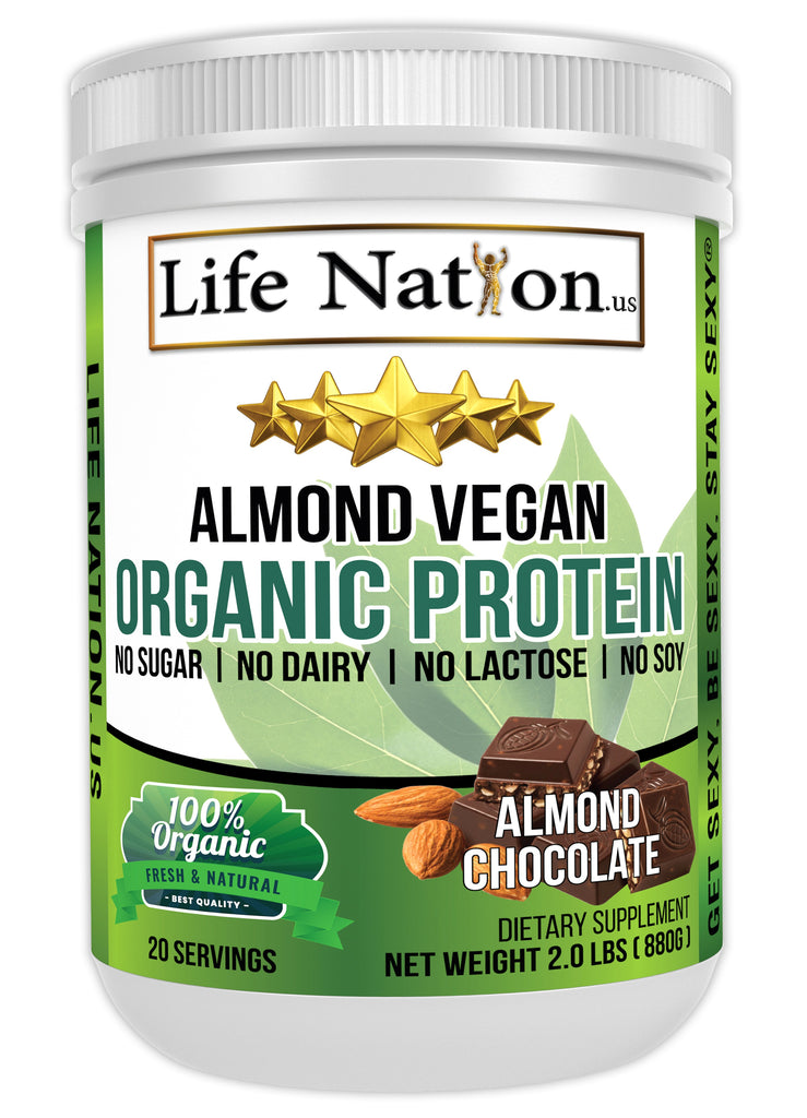 LifeNation.us Organic Vegan Almond Chocolate Protein Powder